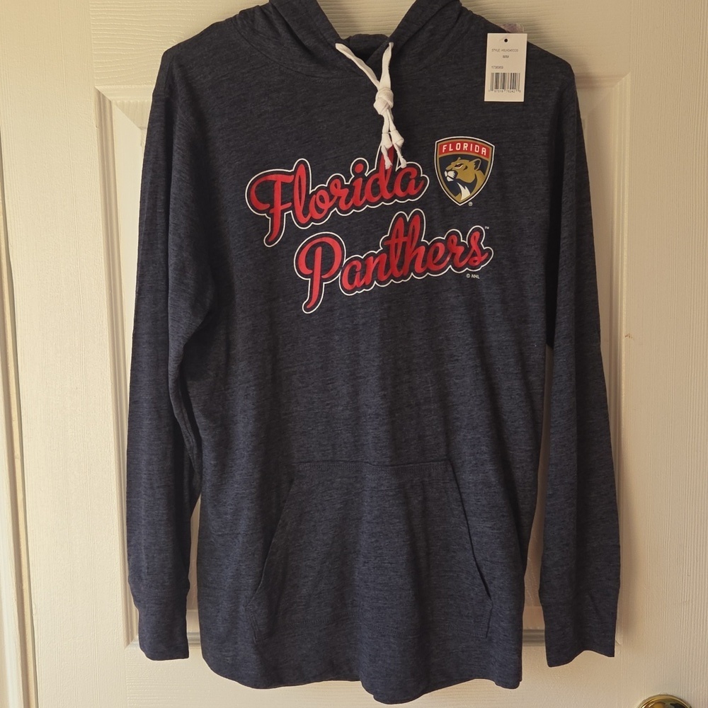 NHL Official Florida Panthers Women's Hoodie M Blue NWT Hockey Sports